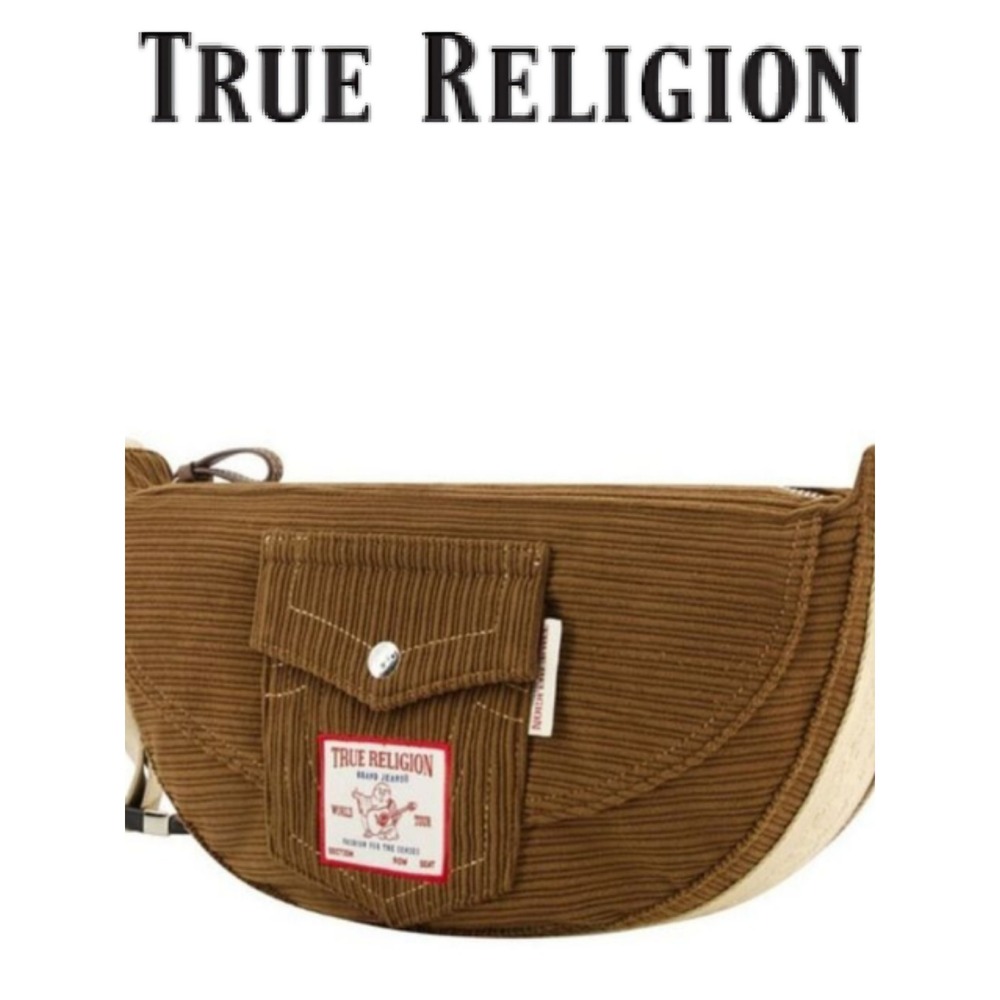 True Religion Corduroy Soft Hobo Bag- Brown